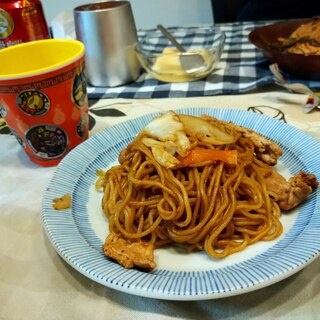 ホットプレートで屋台風焼きそば